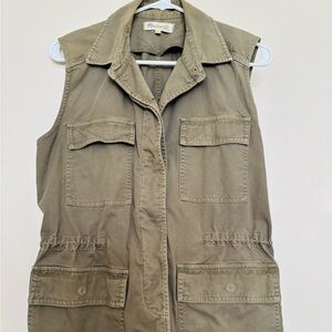 Madewell cargo vest small drawstring cinch waist euc